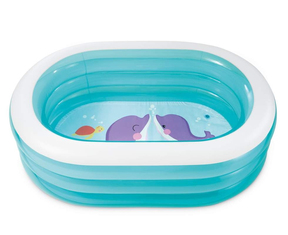 Надувний дитячий басейн Морські друзі Intex 57482 Інтекс овальний вініл 163*107*46 см 238 л для дітей, фото 1