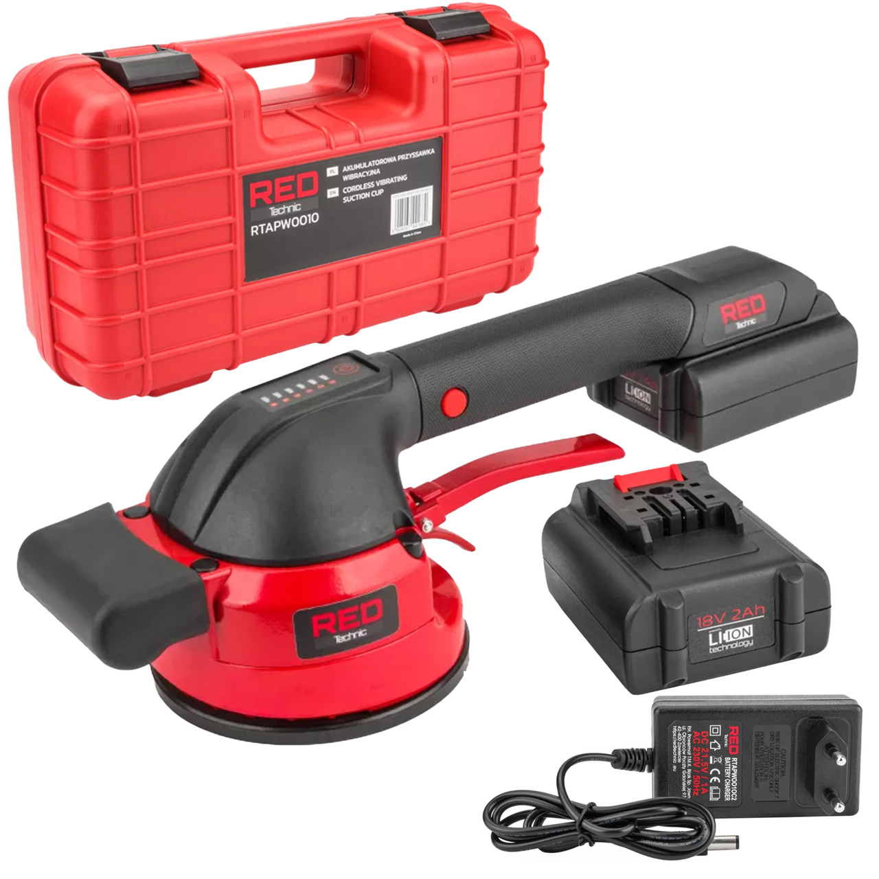 Вібраційна присоска акумуляторна для укладання плитки RED TECHNIC RTAPW0010