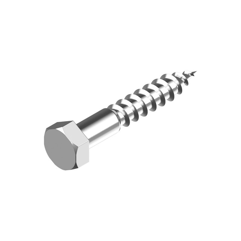 DIN571 10х100 Шуруп для дерева оцинкований під ключ 17мм шестигранна головка [206200000206X0A020] Metalvis, фото 1