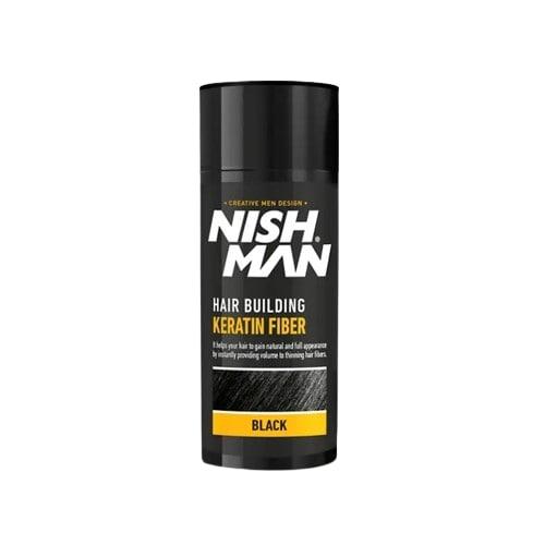 Пудра для залисин Nishman Hair Building Keratin Fiber, чорний колір (10703005)
