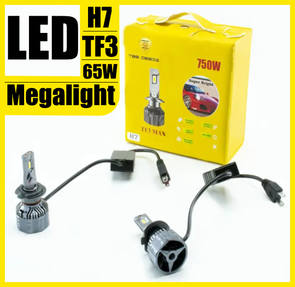 Світлодіодні LED-лампи для авто H7 12 V-24 V TF3 6500 K 65 W активного охолодження