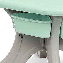 Дитячий пластиковий столик з 2-ма стільцями Bambi NEW TABLE-5 М'ятно-сірий | Дитячий стіл і стілець, фото 3