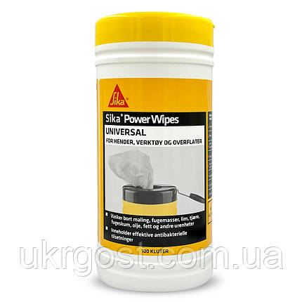 Серветки для очищення рук та інструментів Sika Power Wipes 100 шт (534750), фото 1