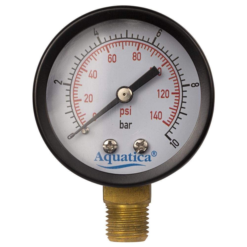 Манометр для тиску води AQUATICA на 10 бар з нижнім підключенням 1/4" Ø50 мм 779538, фото 1