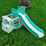 Гірка з гойдалкою (будиночок/автобус) Bambi WM19090-5 | Бірюзовий Гірка з качалкою, фото 3