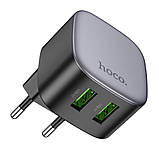 Мережевий Зарядний Пристрій Hoco CS34A 2USB QC 18W Колір Чорний, фото 5