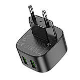 Мережевий Зарядний Пристрій Hoco CS34A 2USB QC 18W Колір Чорний, фото 6