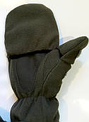 Перчатки-варежки зимние хаки (флис+ткань)