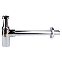 Сифон для умивальнику WIRQUIN Linels колбовий латунь впуск 1 1/4" випуск горизонтальний хром 9541106