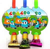 Язички — гудки "Грузовичок Лева" (5 шт./пач) карнавальні малорумові —