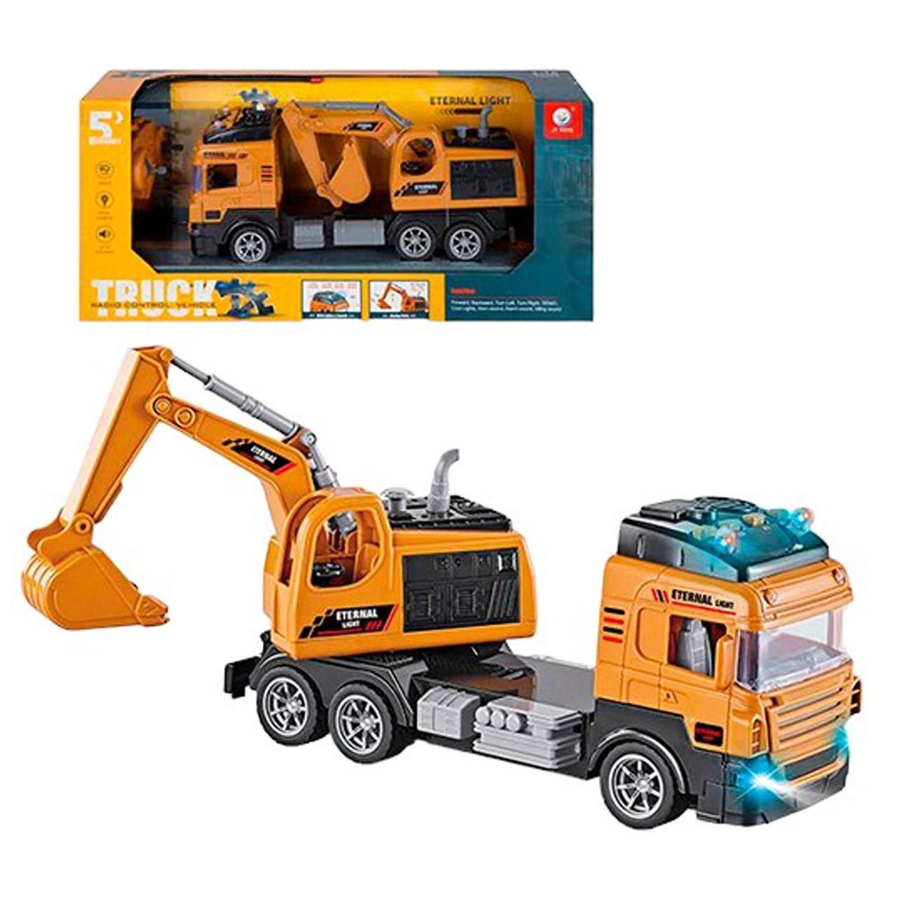 Екскаватор на радіокеруванні (масштаб 1:16, звук, світло, рухомі деталі, USB заряджання, на акумуляторі) JT656, фото 1