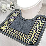 Набір Килимків для Ванної та Туалету на гумовій основі Taba 222-2 57х90 та 57х60 см Сірий, фото 6