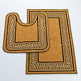 Набір Килимків для Ванної та Туалету на гумовій основі Taba 225-2 57х90 та 57х60 см Бежевий, фото 4