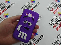 Об'ємний 3D силіконовий чохол для Samsung Galaxy J1 J100 фіолетовий m&m's