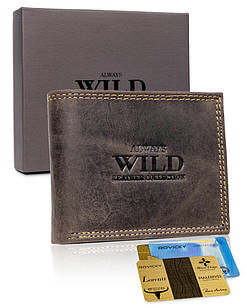 Гаманець чоловічий шкіряний Always Wild N0035-CHM-8700 темно-коричневий