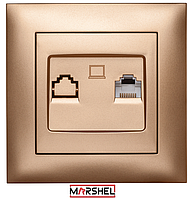 Розетка компьютерная серия "IDEAL GOLD" ТМ"MARSHEL"