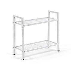 Стелаж-етажерка двоярусний з металу 60х26х60см Білий SW-00002102