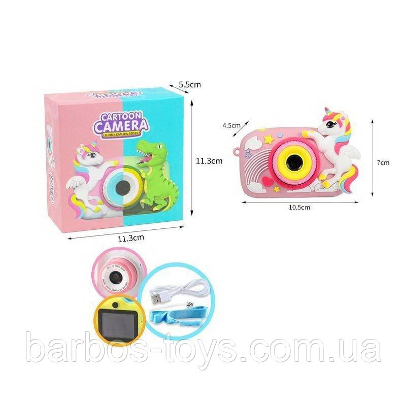 Дитячий фотоапарат 2 в 1: Фото & Відео камера для малюків з іграми (2 дюйма, SD, зум)