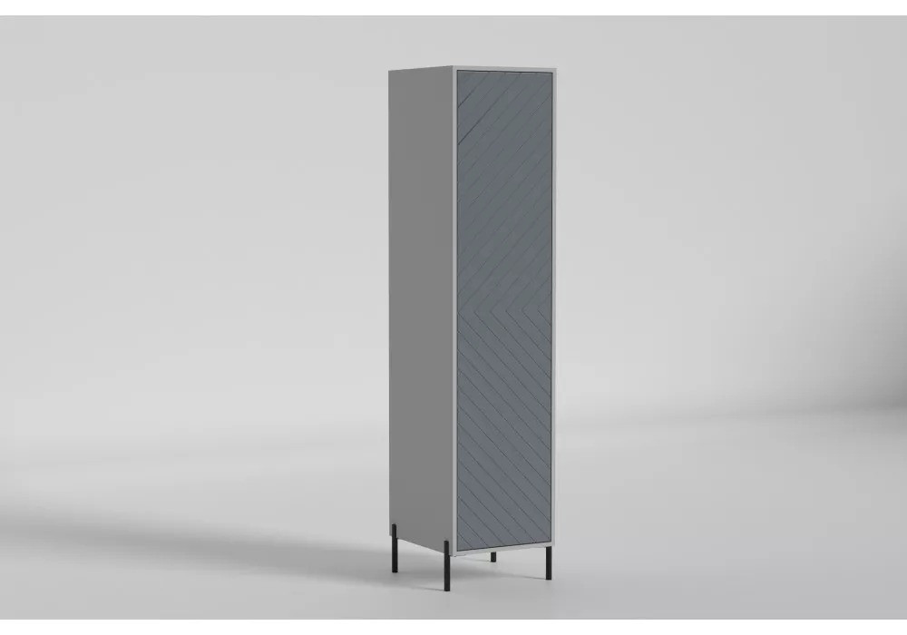 Пенал у вітальню, передпокій, спальню з ДСП/МДФ Leada/Леада №1 LuxeStudio Шиншила сіра/RAL 7024, фото 1