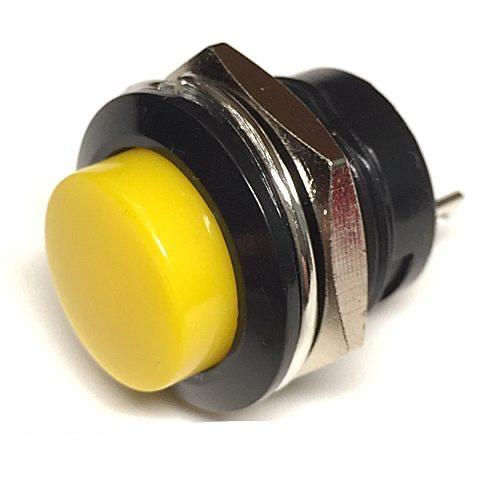 Кнопковий вимикач R13-507 без фіксації, 3А, 250В АС, 16 мм - чорно-жовтий