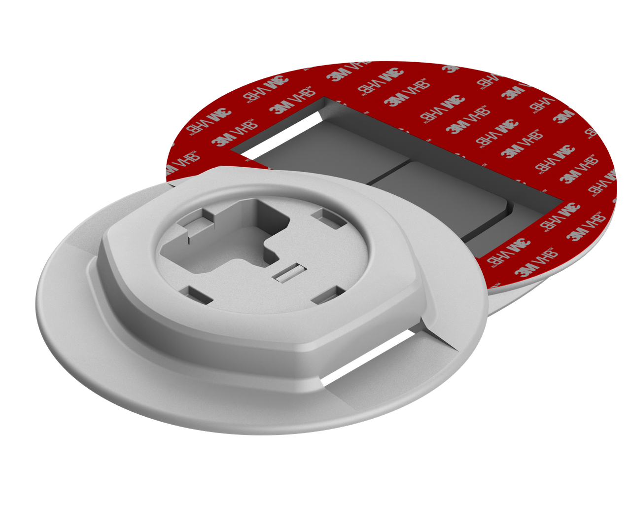 Кругла площадка з 3M VHB скотчем для монтажу замка Fs218 на рівних твердих поверхнях Ms220 сірий BORIKA FASTen (01.16.020.01.02), фото 1