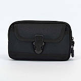 Поясна сумка органайзер для телефону і документів горизонтальна чорна, фото 2