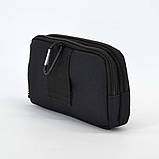 Поясна сумка органайзер для телефону і документів горизонтальна чорна, фото 5