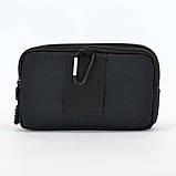 Поясна сумка органайзер для телефону і документів горизонтальна чорна, фото 6
