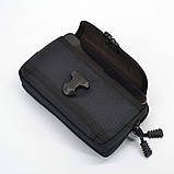 Поясна сумка органайзер для телефону і документів горизонтальна чорна, фото 9