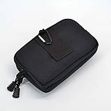 Поясна сумка органайзер для телефону і документів горизонтальна чорна, фото 8