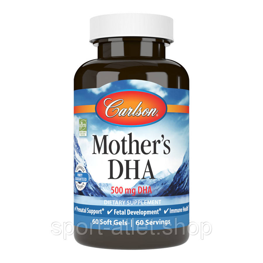 Жирні кислоти Carlson Labs Mother's DHA, 60 капсул