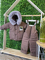 Зимовий дитячий теплий костюм від 1 року розміри 80 86 92 курточка та штанці, фото 5