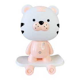Нічник дитячий «Тигр на скейті» Mega Zayka MGZ-1408(Pink) мережевий, живлення від USB, Toyman