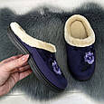 Капці жіночі домашні Dago Style теплі без задника сливові 2174_4, фото 2