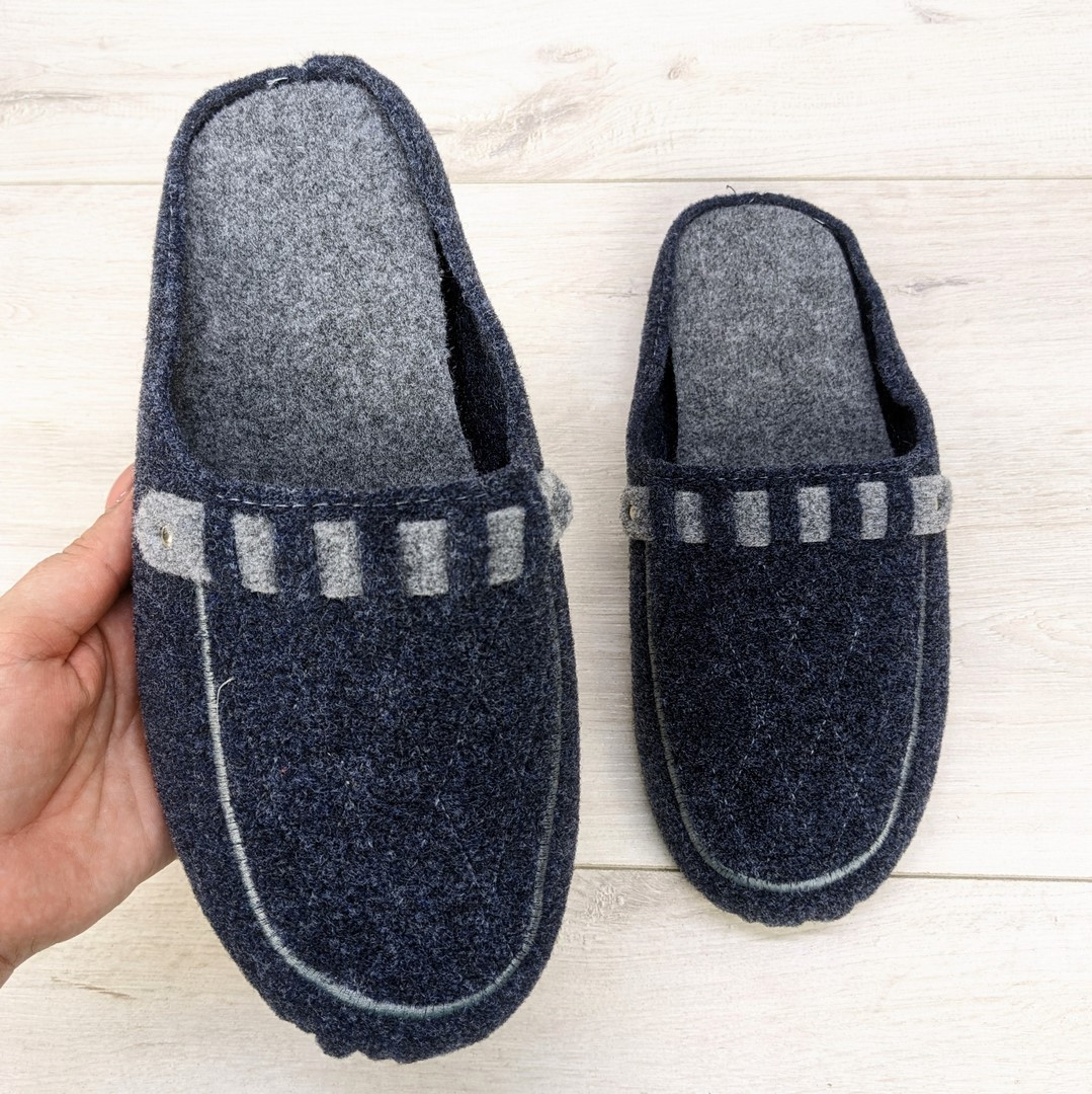 Тапочки чоловічі Klerotex кімнатні фетрові для ламінату сині 3769, фото 1