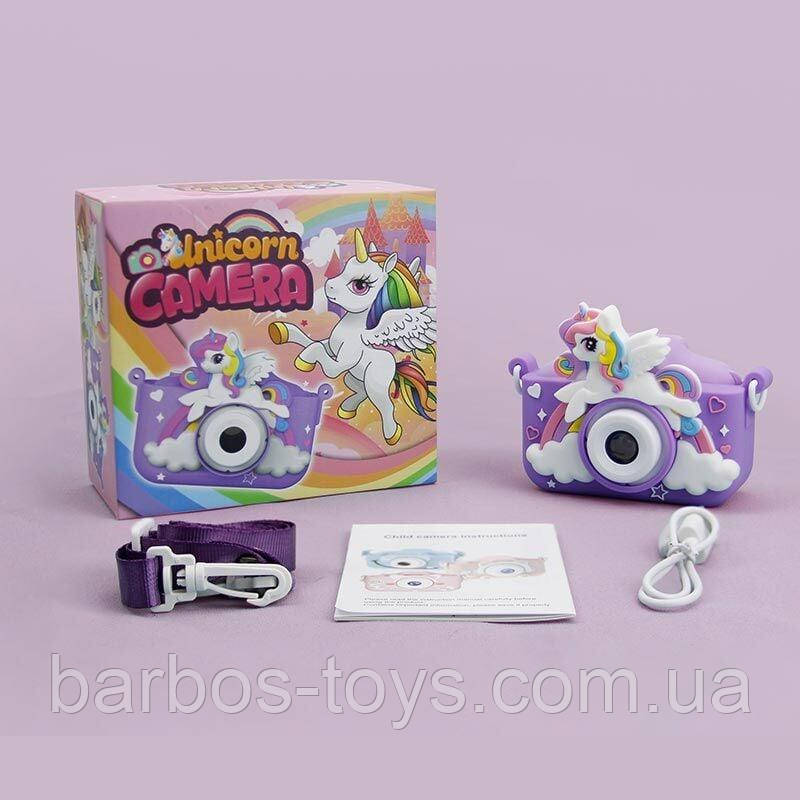 Дитячий цифровий фотоапарат з дисплеєм фото відео фотокамера для дітей на акумуляторі підтримка microSD карти