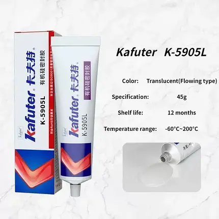 Силіконовий герметик Kafuter K-5905L, 45мл, фото 1