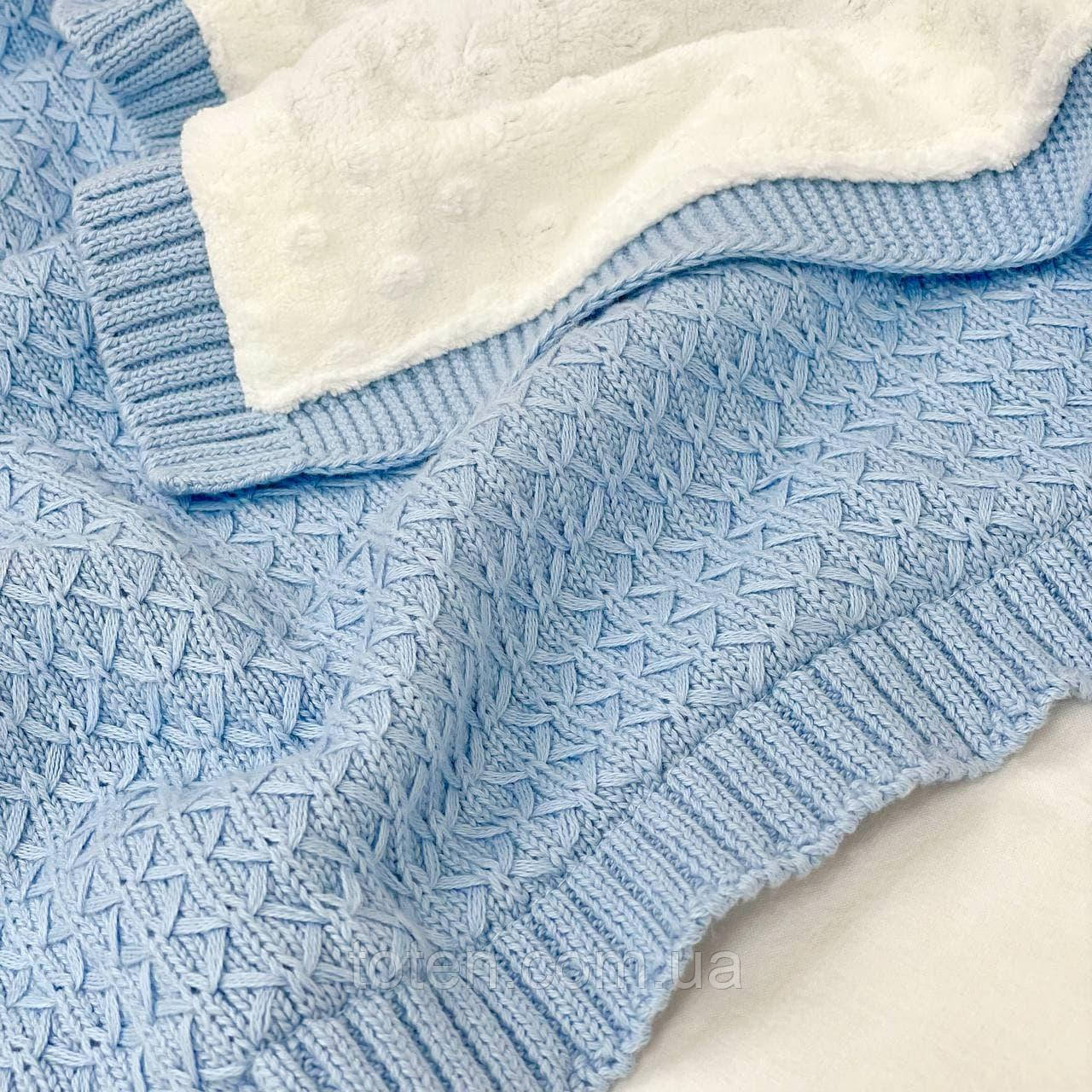 Плед бавовна Wellsoft Ромб дрібний синій, 80х100 +/- 2 см топ, фото 1