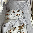 Комплект постільної білизни для новонародженої дитини Baby Mix Тедді сірий топ, фото 5