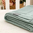 Плед бавовна Рогожка м'ята темна, 80х100+/- 2 см топ, фото 2