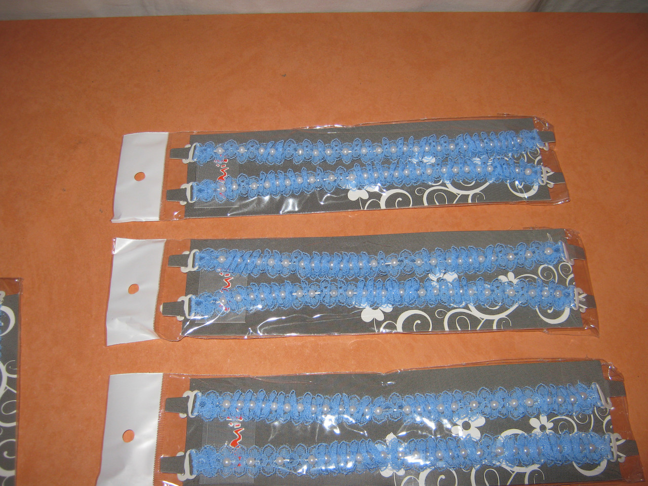 Бретели кружевные голубые с бусинками - фото 6 - id-p429439021