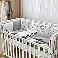 Комплект постільної білизни для новонародженого Арт Дизайн "Їжачок", колір сірий топ, фото 7