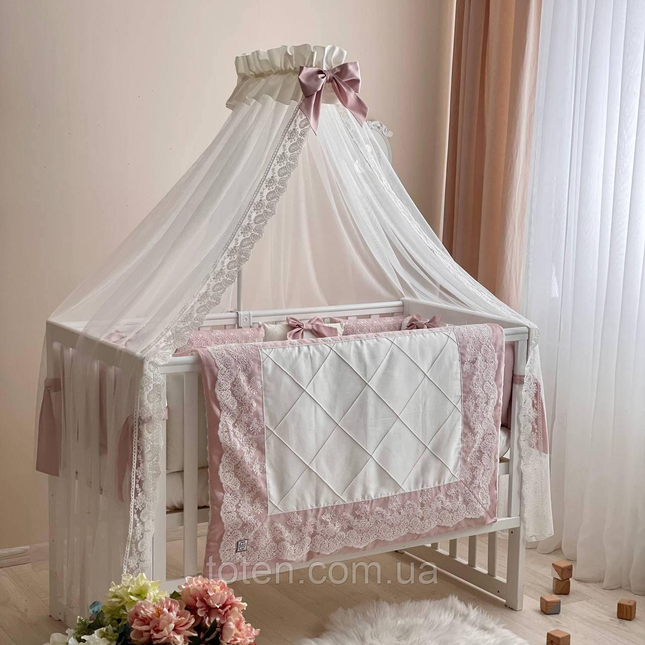 Комплект постільної білизни для новонародженої дитини Колекція №1 Classic Запорошена троянда топ, фото 1