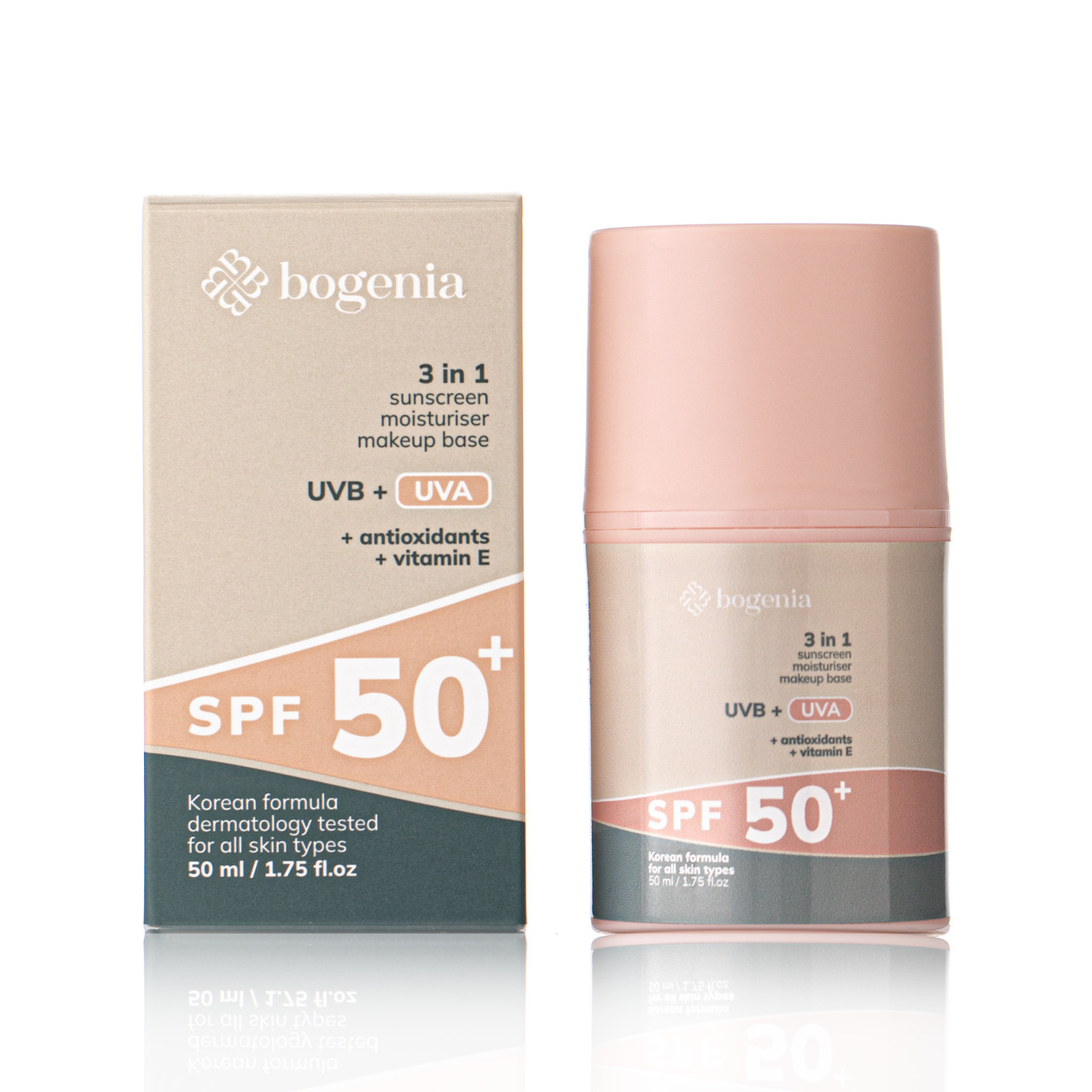 Сонцезахисний крем для обличчя Sunscreen Face Cream SPF 50+ Bogenia 50 мл, фото 1