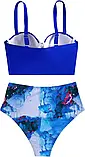 Жіночий купальник на пляж синього кольору з топом, фото 3