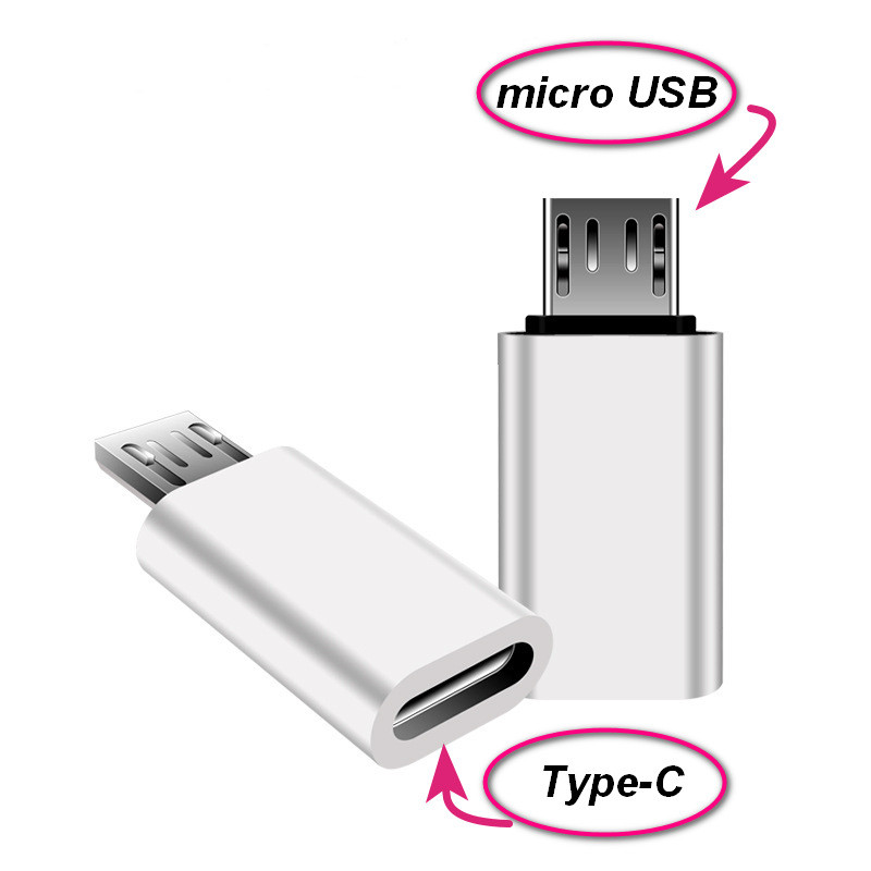 Адаптер перехідник Type-C - Micro USB White
