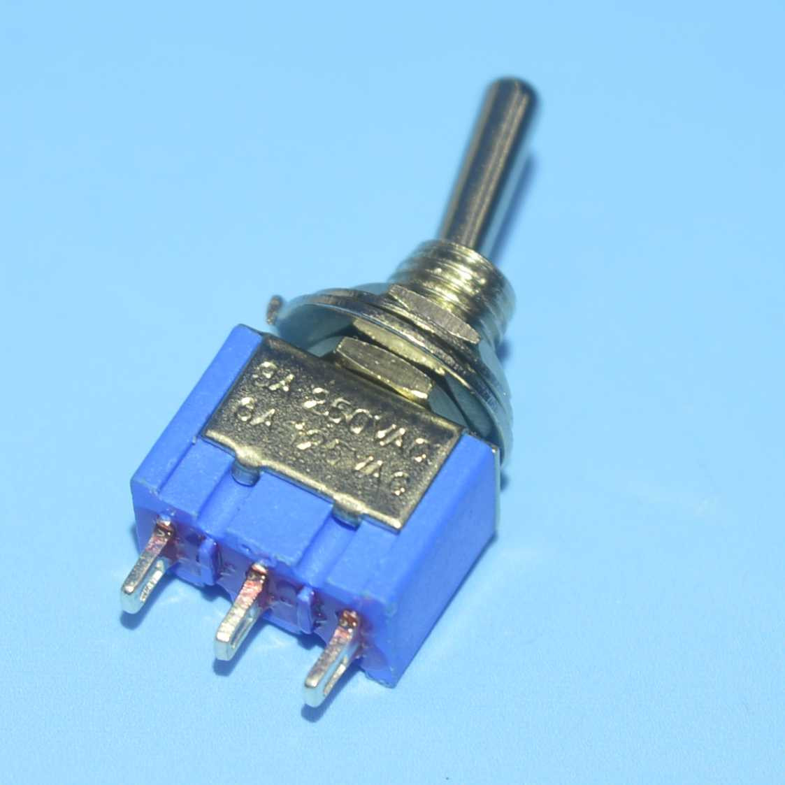 Тумблер міні без фіксації MTS-102, 1-група 3рin ON-(ON), фото 1