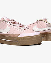 Жіночі кросівки Nike Wmns Court Legacy Lift Light Soft Pink Взуття Найк Корт Легасі Рожеві на платформі шкіряні демісезон, фото 4