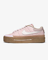 Жіночі кросівки Nike Wmns Court Legacy Lift Light Soft Pink Взуття Найк Корт Легасі Рожеві на платформі шкіряні демісезон, фото 6