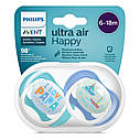 Пустушка ортодонтична Philips Avent ultra air I love для хлопчиків 6-18 місяців 2 шт. (Авент), фото 2